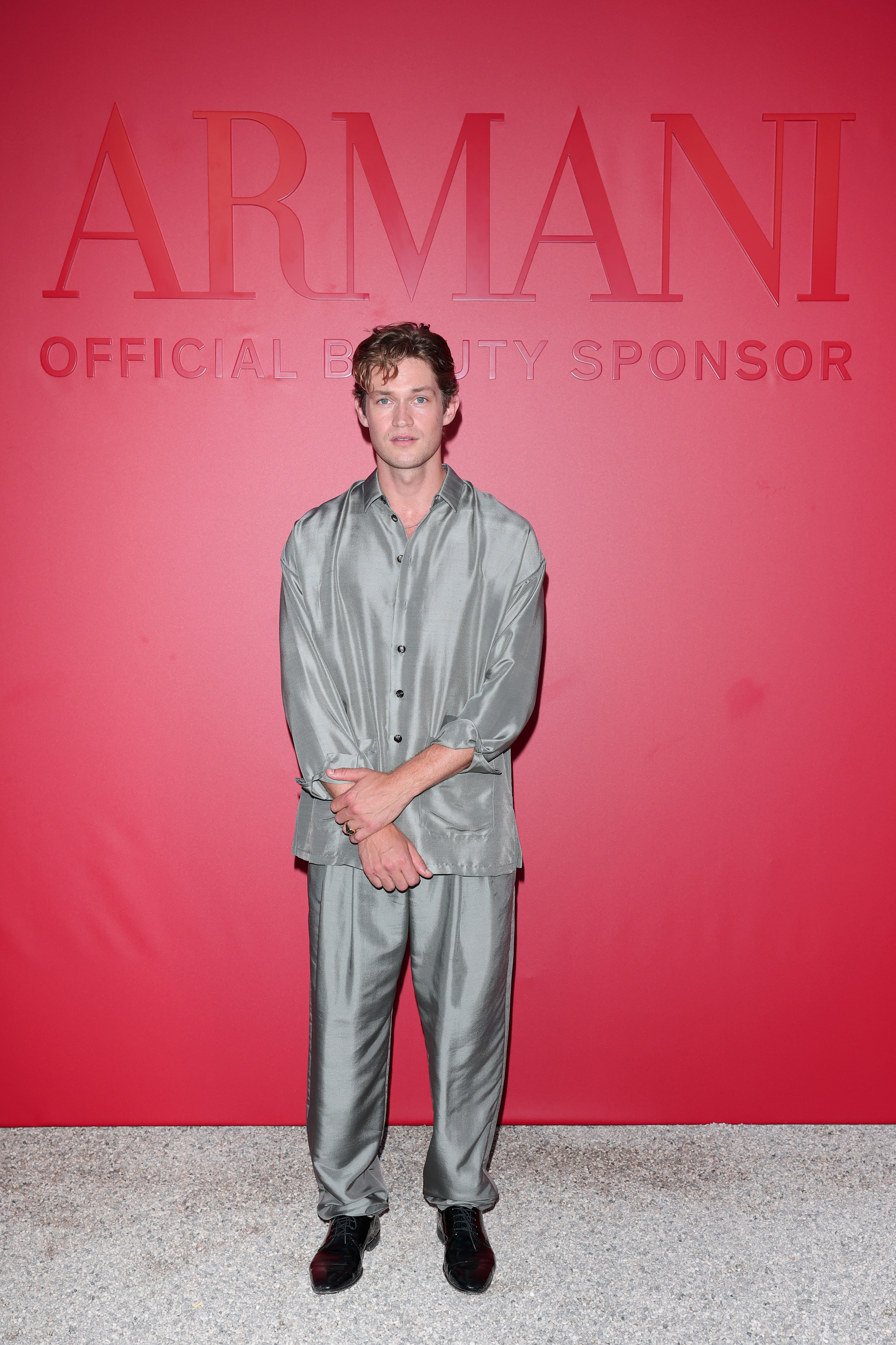 Damian Hardung at the Armani Beauty exclusive dinner photocall during the 83rd Venice International Film Festival.