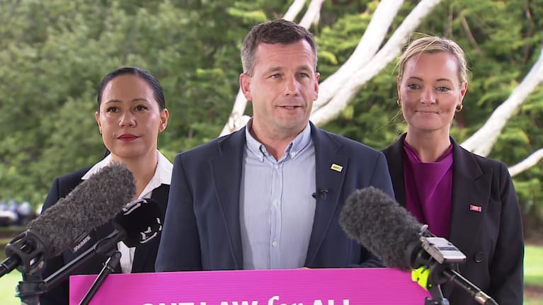 David Seymour making the announcement in Auckland.