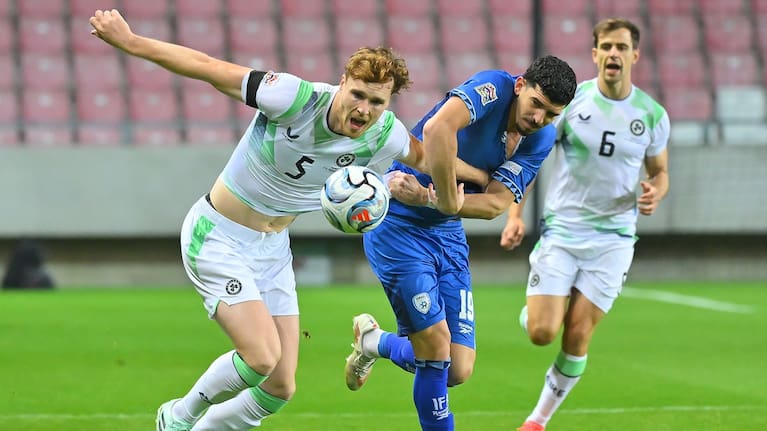 Dor Turgeman of Israel, right, in action against Jake O'Brien of Ireland.