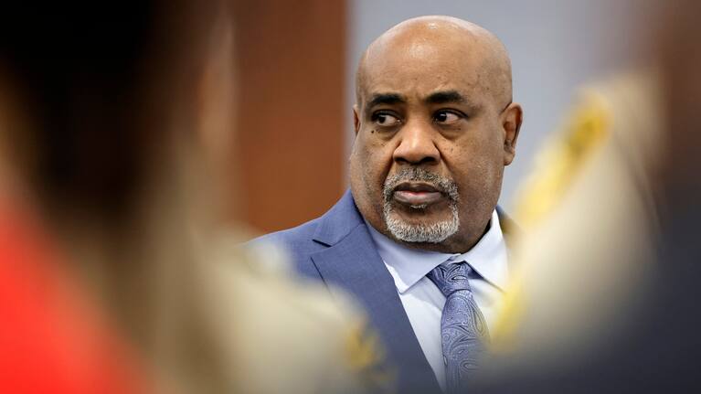 Duane Davis appears in court during his murder trial, related to the 1996 killing of rapper Tupac Shakur, at Clark County District Court Regional Justice Center in Las Vegas, Monday, August 17, 2026.