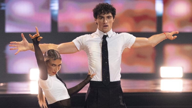 Ezra Frech and Daniella Karagech dance on Dancing With the Stars