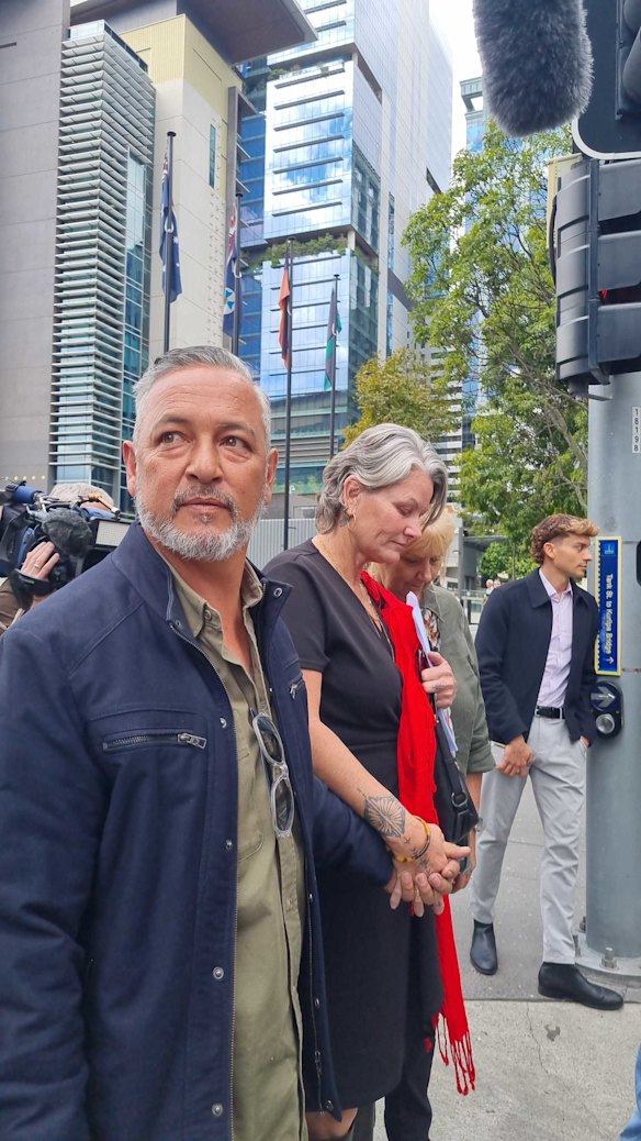 Former My Kitchen Rules contestants Anthony Mu and Claudean Uamaki-Mu leave Brisbane Supreme Court on August 31, 2026.