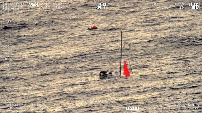 Four sailors rescued after yacht hits whale off Norfolk Island.