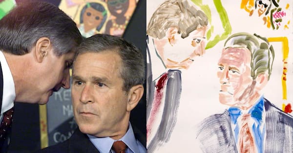 Bush marks 9/11's 25th anniversary with painting of moment he was told