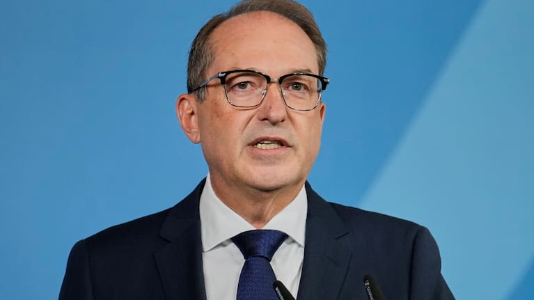 Germany's Interior Minister Alexander Dobrindt speaks to the media during a press conference in Berlin on Tuesday, September 1, 2026, about the attempted attack on Leipzig/Halle Airport last month with a drone loaded with explosives.