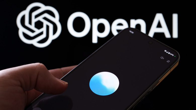 ChatGPT Voice Mode on a smartphone against an OpenAI background.
