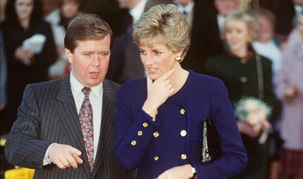 Ken Wharfe speaking to Diana in 1990 Ken Wharfe speaking to Diana in 1990