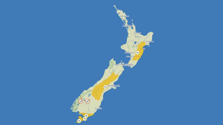 MetService weather warnings on September 4, 2026.