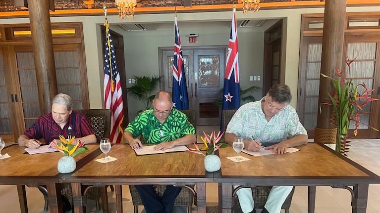 The deal was signed by NZ, Cook Islands and the US at the Pacific Island Forum in Palau.