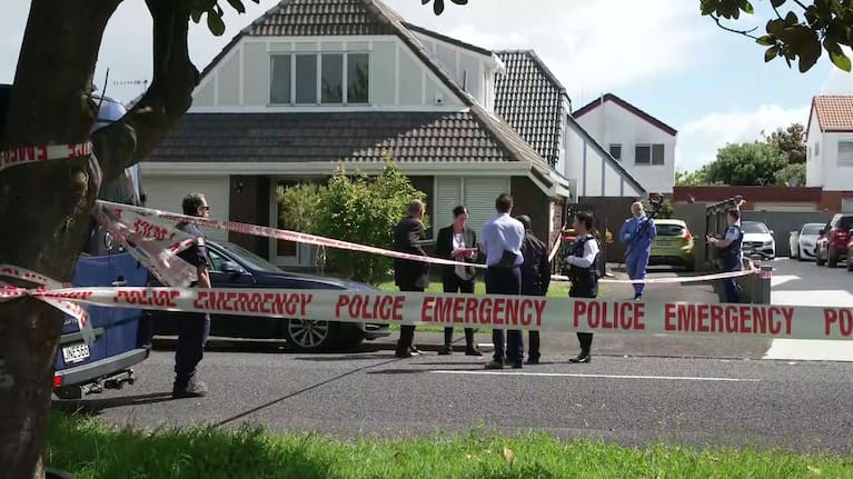 Police at the scene in Auckland's Ellerslie.