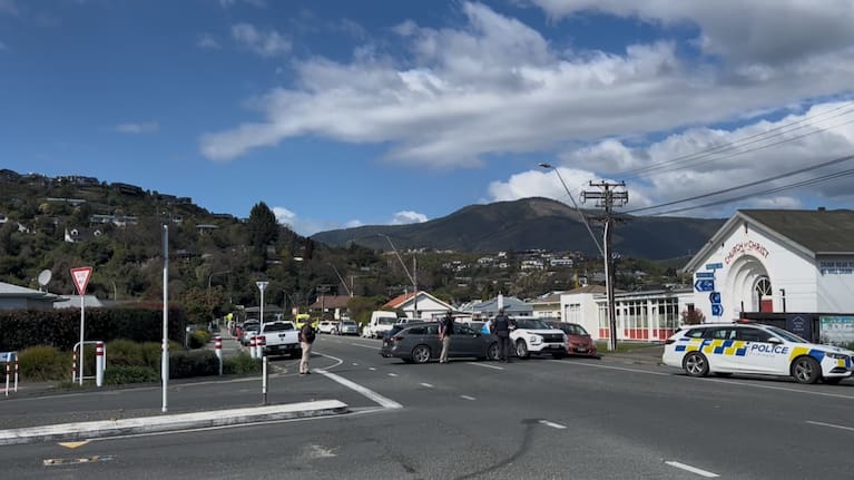 Police at the scene of a serious incident in Nelson.