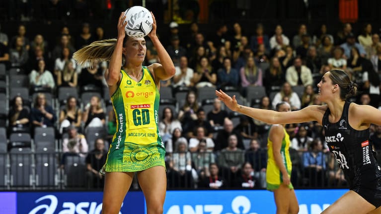 Sarah Klau of the Australian Diamonds. New Zealand Silver Ferns v Australia Diamonds, Constellation Cup at Globox Arena, Hamilton, New Zealand on Sunday 26 October 2025.