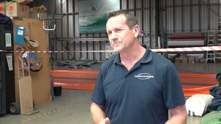Tarpaulin Makers shade and flood specialist Klint Brittain-Freemantle.
