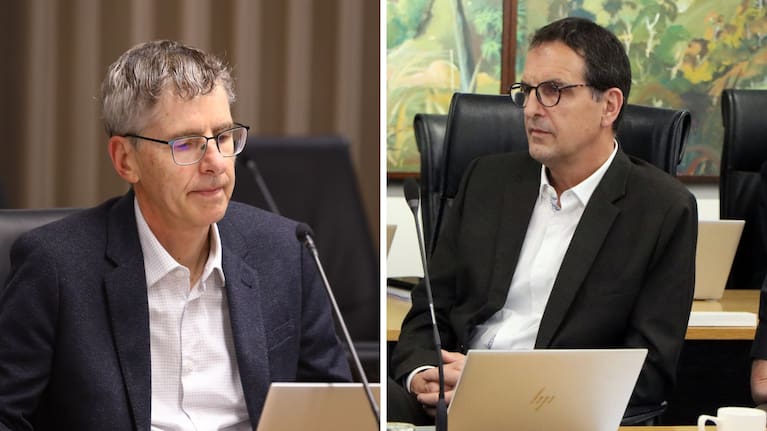 Tauranga City councillors Glen Crowther and Rick Curach. 