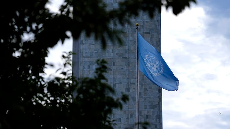 The flag of the United Nations flies during the United Nations General Assembly (UNGA) at the UN headquarters, Monday, Sept. 21, 2026.