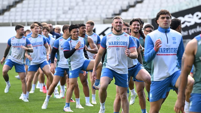 The Warriors train at Eden park ahead of their NRL finals match against the Knights.