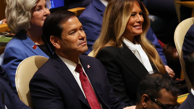 United States Secretary of State Marco Rubio, left, and United States first lady Melania Trump.