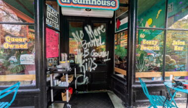 Graffiti in Turners Falls causes damage, business owners perplexed by messages