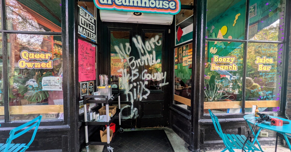 Graffiti in Turners Falls causes damage, business owners perplexed by messages