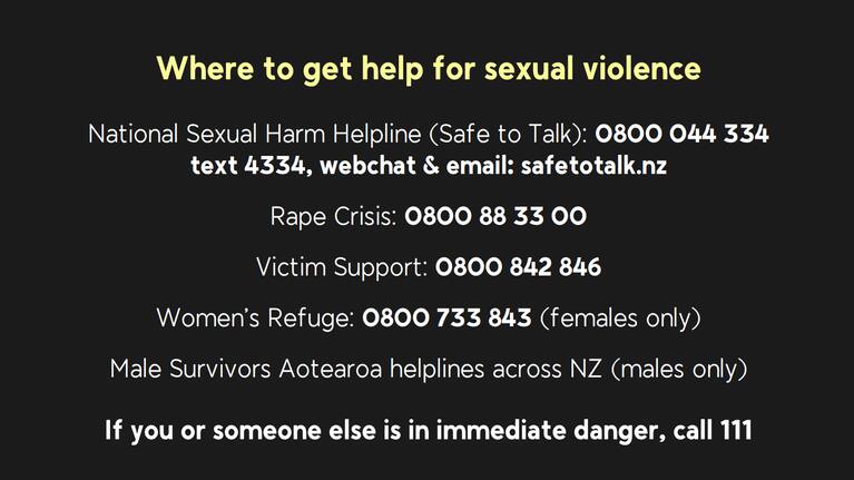 Where to get help for sexual violence.