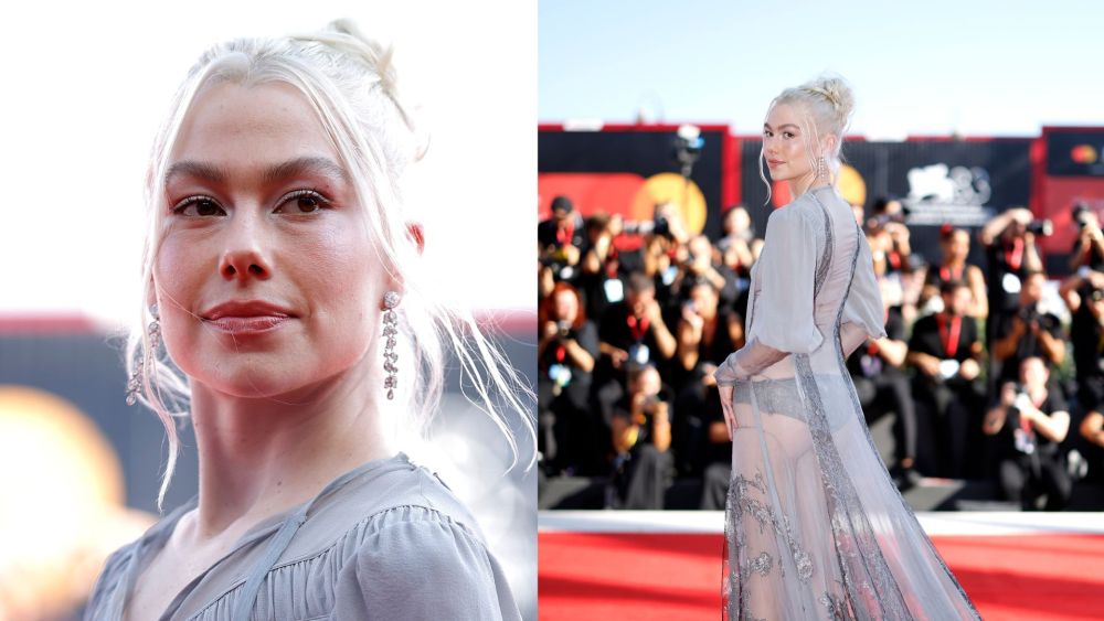 Phoebe Bridgers, Alexander McQueen, gown, sheer, lace, red carpet, 'Primetime,' Venice Film Festival 2026