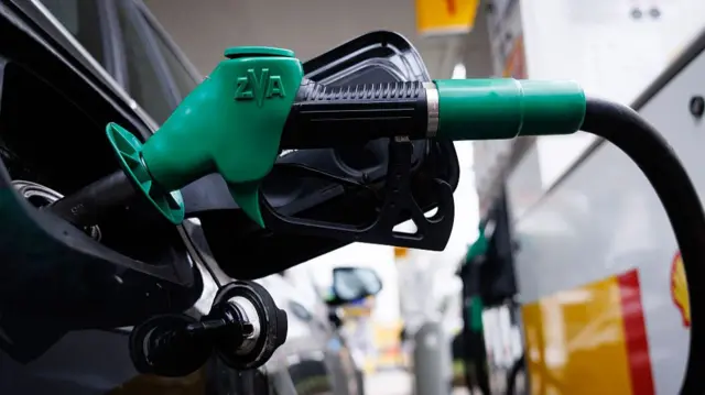 A petrol pump on a Shell forecourt on March 09, 2026 in London, England. Global oil prices have risen to their highest levels since 2022 following an escalation of the US-Israel war with Iran