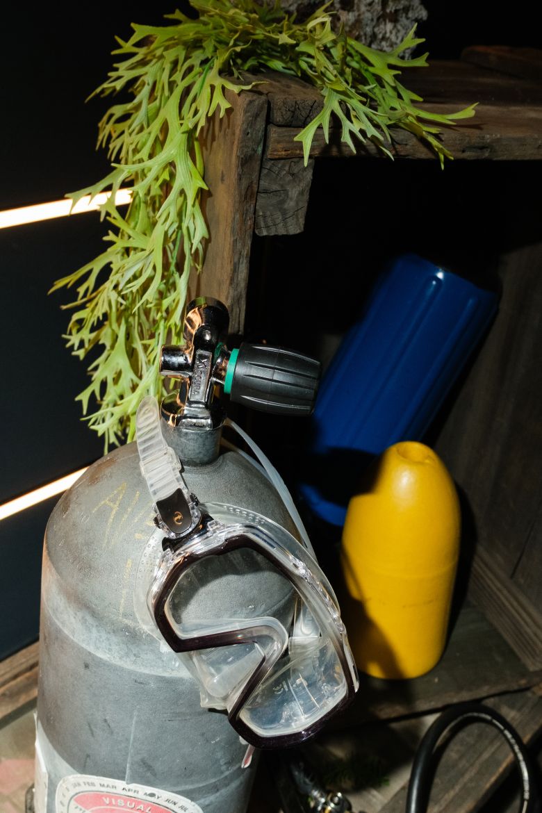 The screening was decorated with various aquatic paraphernalia.