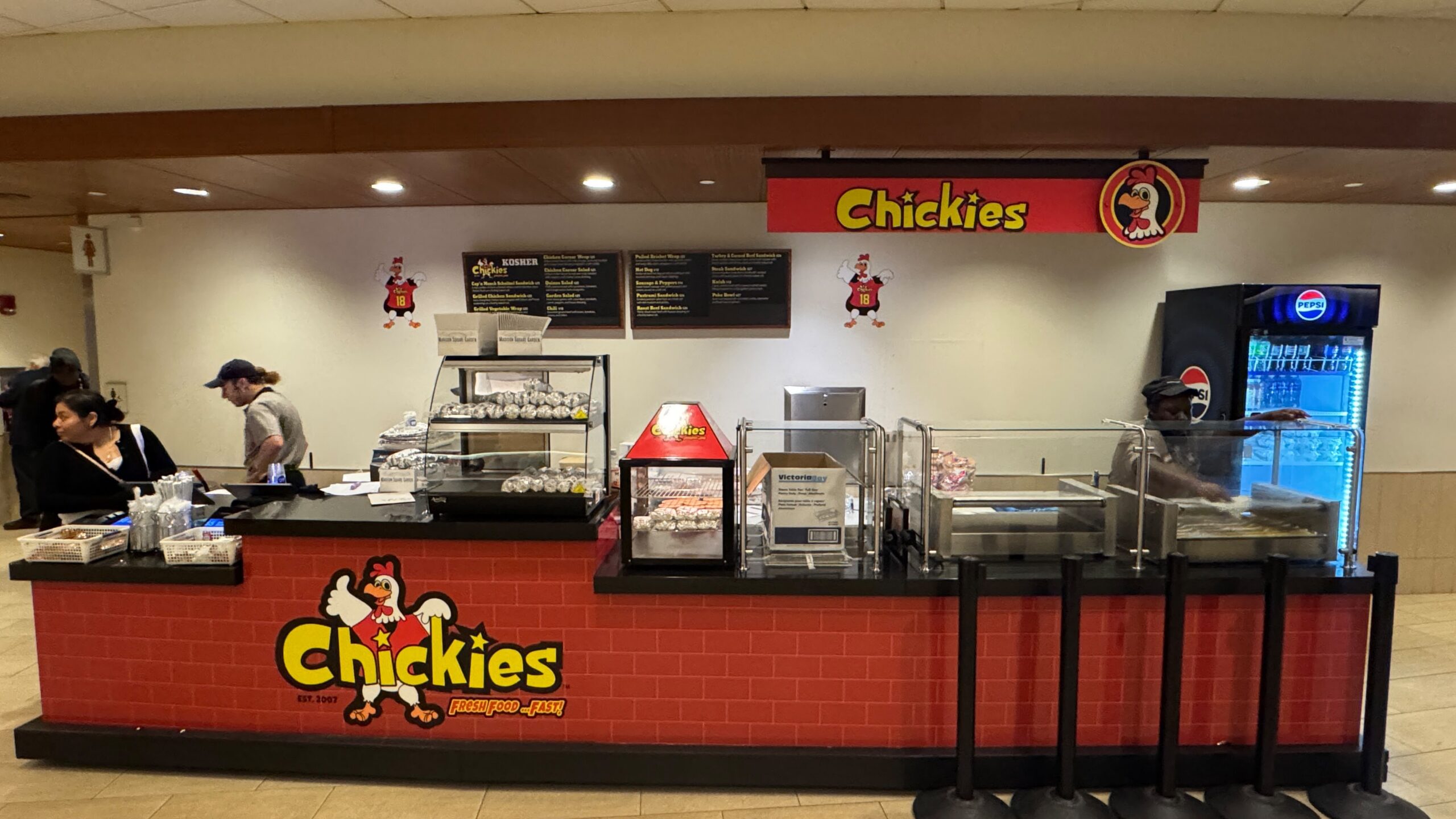 Chickies kosher stand on the 6th floor concourse at Madison Square Garden