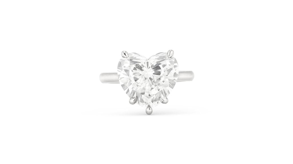 A heart brilliant-cut, 6.52-carat, D, VVS1, type IIa diamond ring at Christie's image