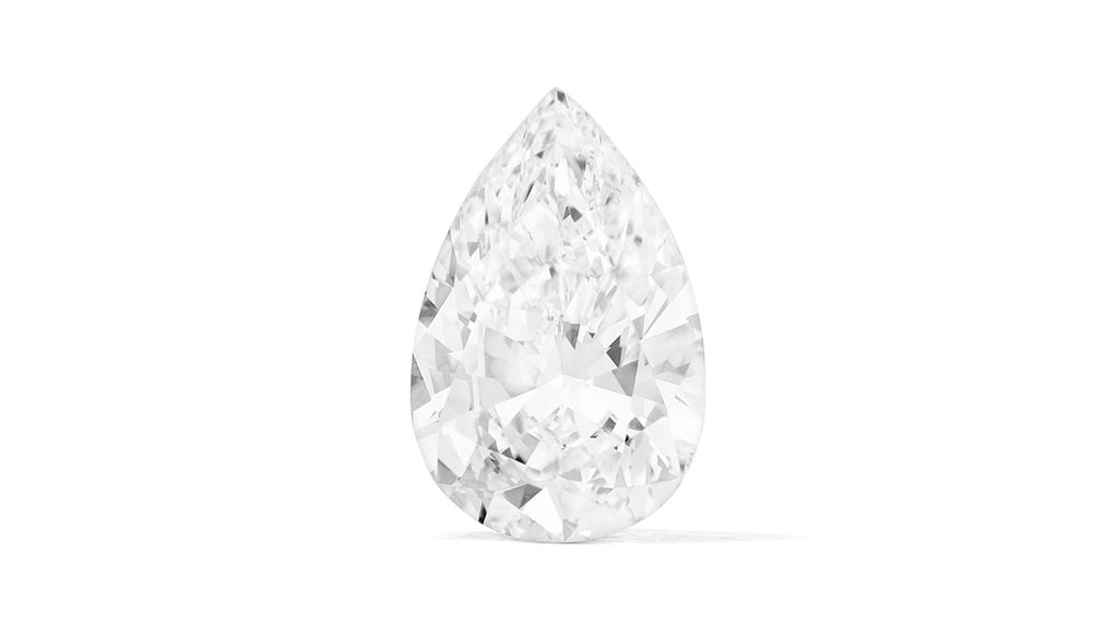 An unmounted, pear brilliant-cut, 5.34-carat, D, internally flawless, type IIa diamond at Christie's image