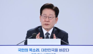 President Lee Jae Myung speaks during a public event in Sejong, Friday. Joint Press Corps