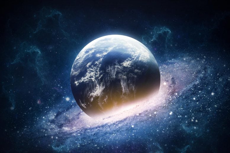 Planet Earth Spiral Galaxy Collision