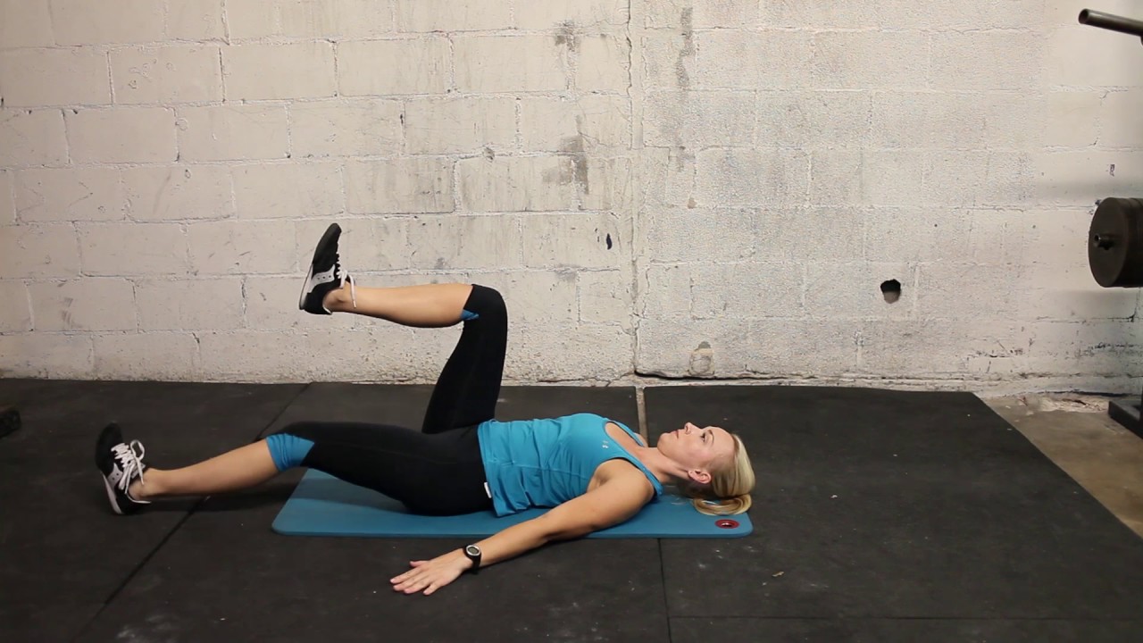 lying leg extension for abs - YouTube