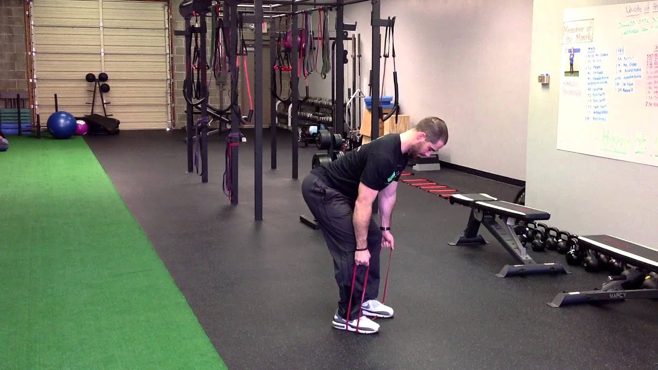 Resistance Band Bent Over Row - YouTube
