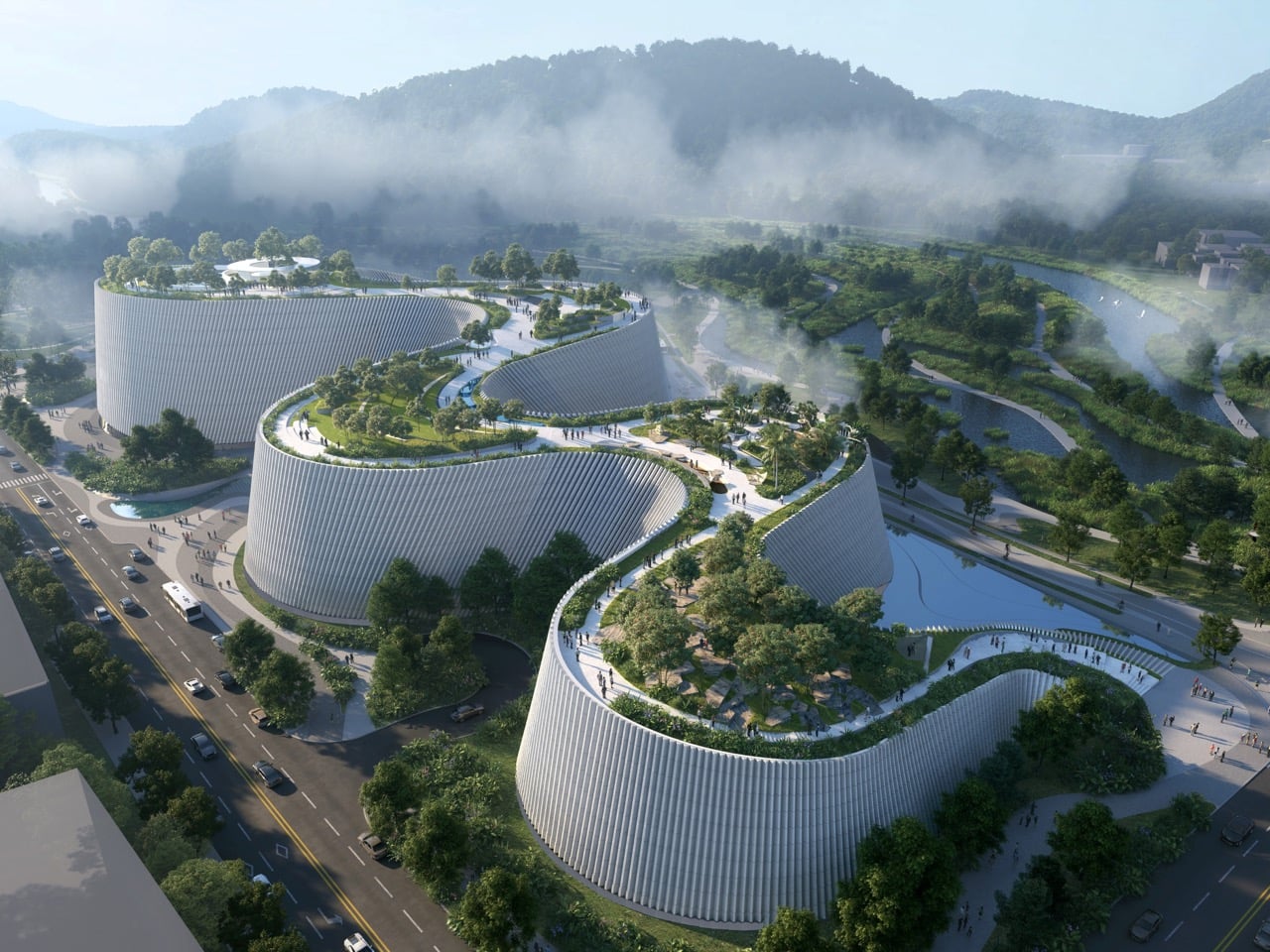The Shenzhen Natural History Museum looks like it was carved by water instead of architects