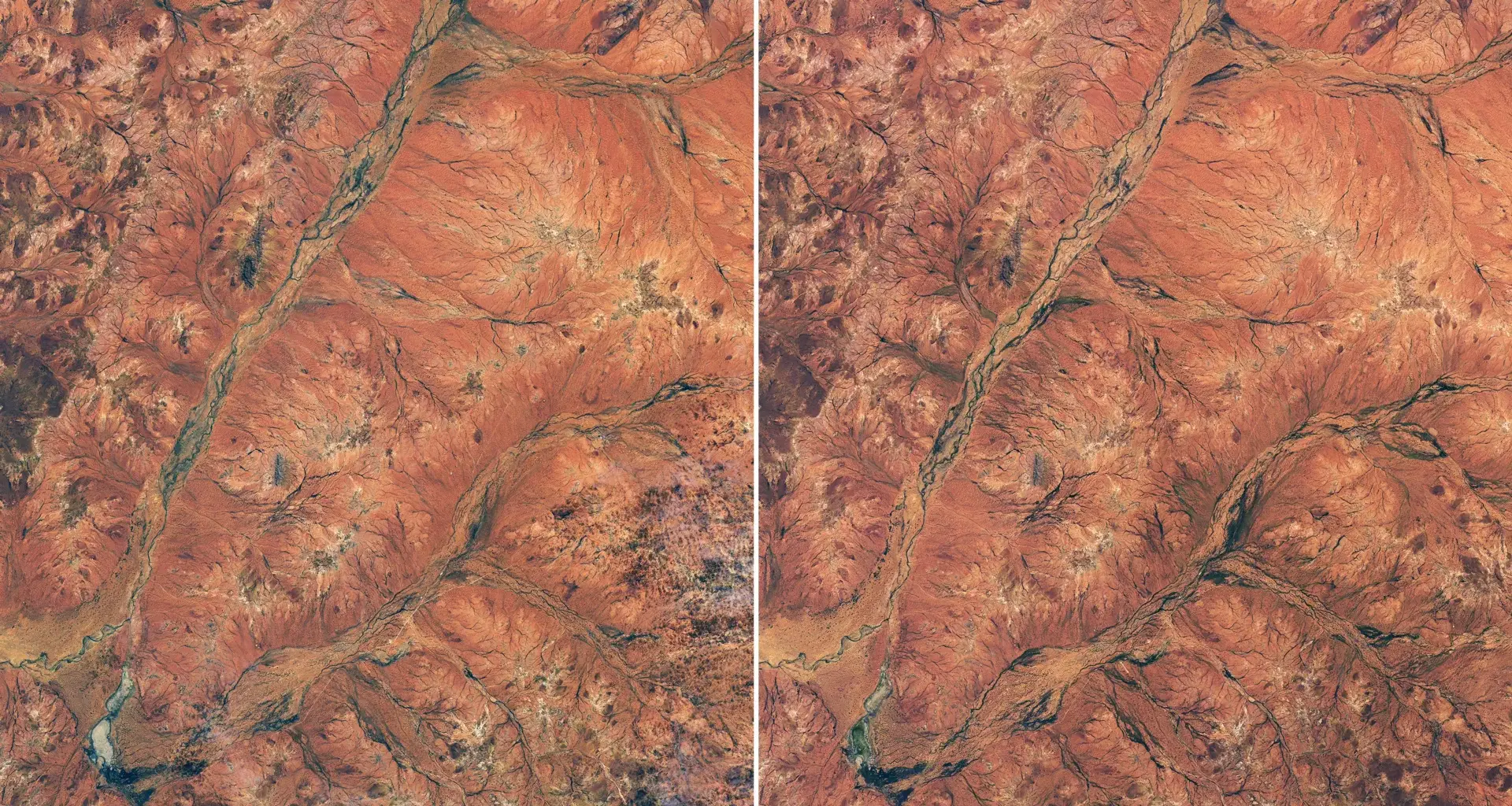 NASA captures a stunning transformation in Australia's red outback