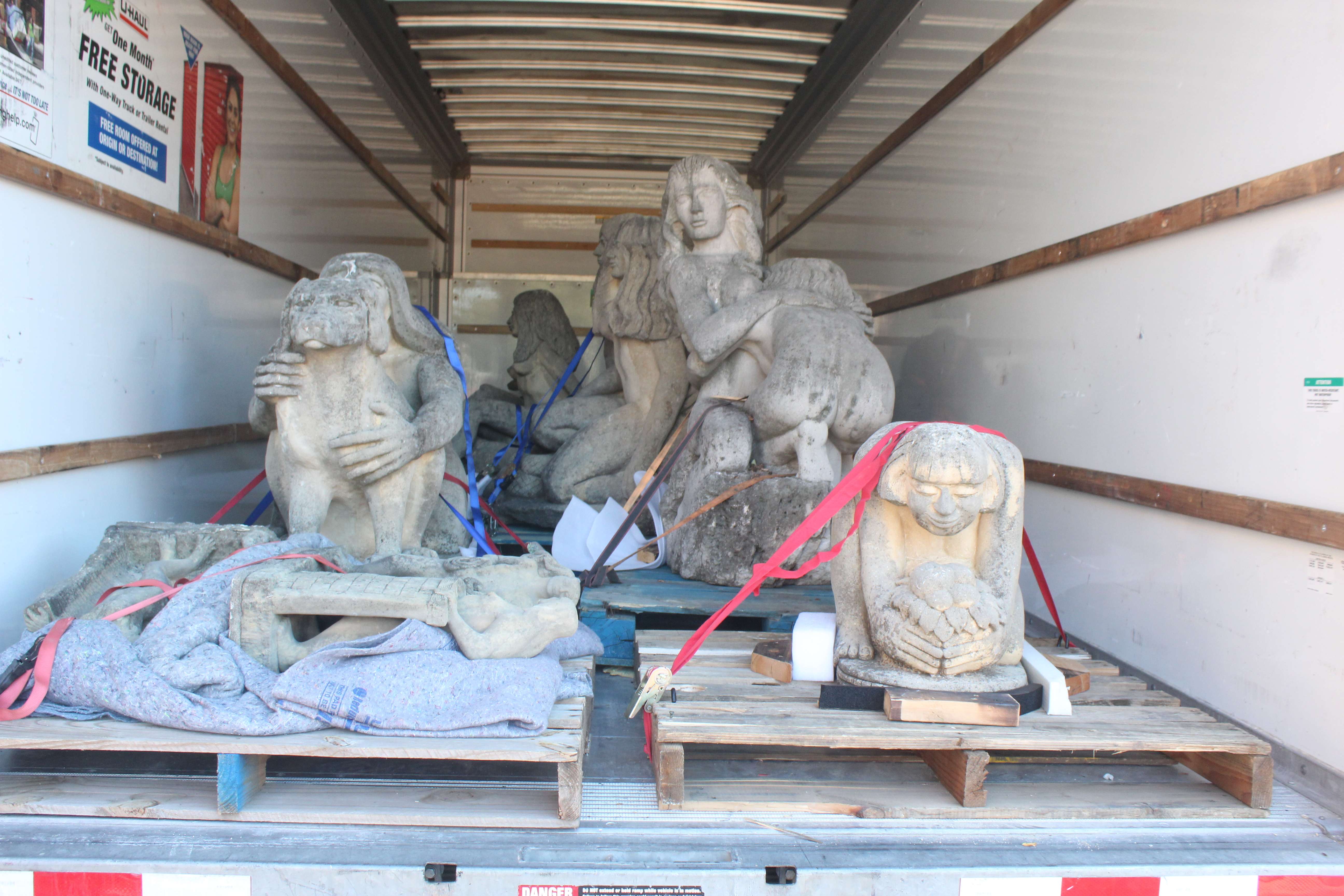 Some of the 22 sculptures donated by private collectors Wayne and Noel Linder of Derby to the Pete Felten Legacy Foundation for a future museum dedicated to the artist's work. Photo by Cristina Janney/Hays Post