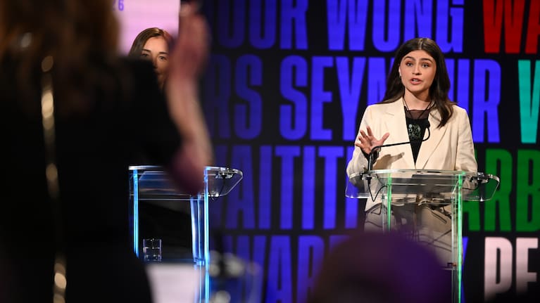 Green Party co-leader Chlöe Swarbrick at the 1News Multi-Party Debate.