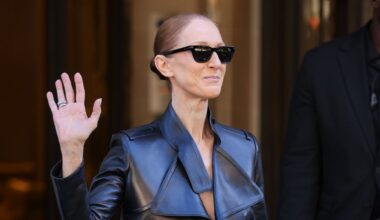 Céline Dion’s head-to-toe leather look in Paris features a daring detail beneath her cropped jacket