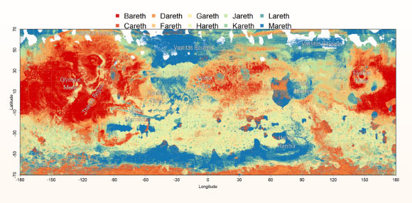 Classification of realms across the Martian surface. Image credit: McBratney et al., doi: 10.1016/j.catena.2026.110649.