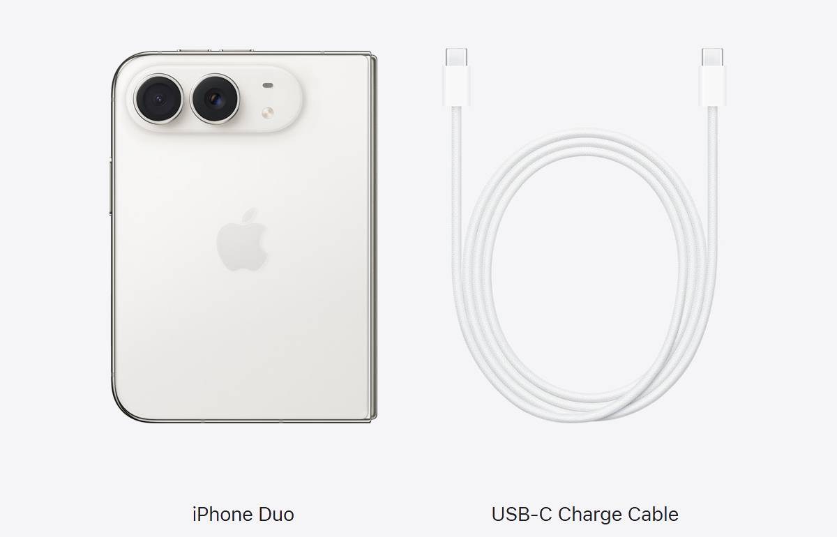 The iPhone Duo ships only with a USB C-to-C cable
