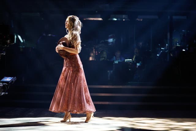 Delta Goodrem performing on Strictly