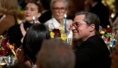 Brad Pitt makes rare public appearance with his girlfriend at the Albie Awards