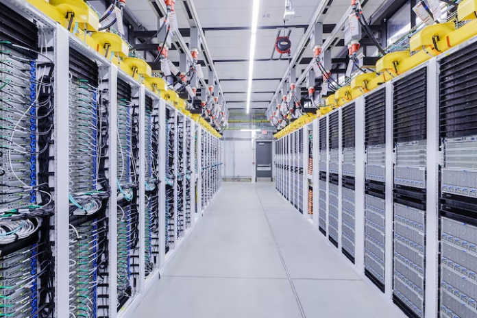 Server rooms inside a data centre
