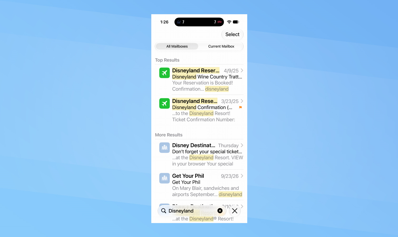 iOS 27 - Get better search results in Mail.