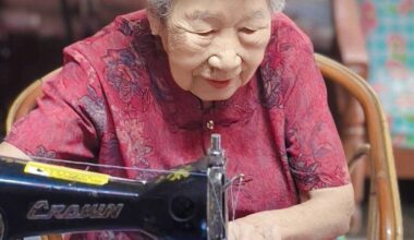 Sewing patchwork from upcycled material keeps 92YO Malaysian great-grandma active