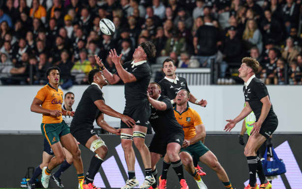 Scott Barrett of New Zealand. New Zealand All Blacks v Australia Wallabies, Bledisloe Cup Rugby Test Match at Eden Park, Auckland, New Zealand on Saturday 10th October 2026. Photo: Shane Wenzlick / Photosport
