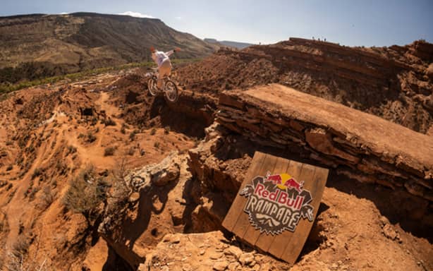 Robin Goomes competes at Red Bull Rampage 2026.