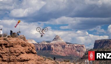 Rotorua's Robin Goomes again makes history at Red Bull Rampage mountain biking event