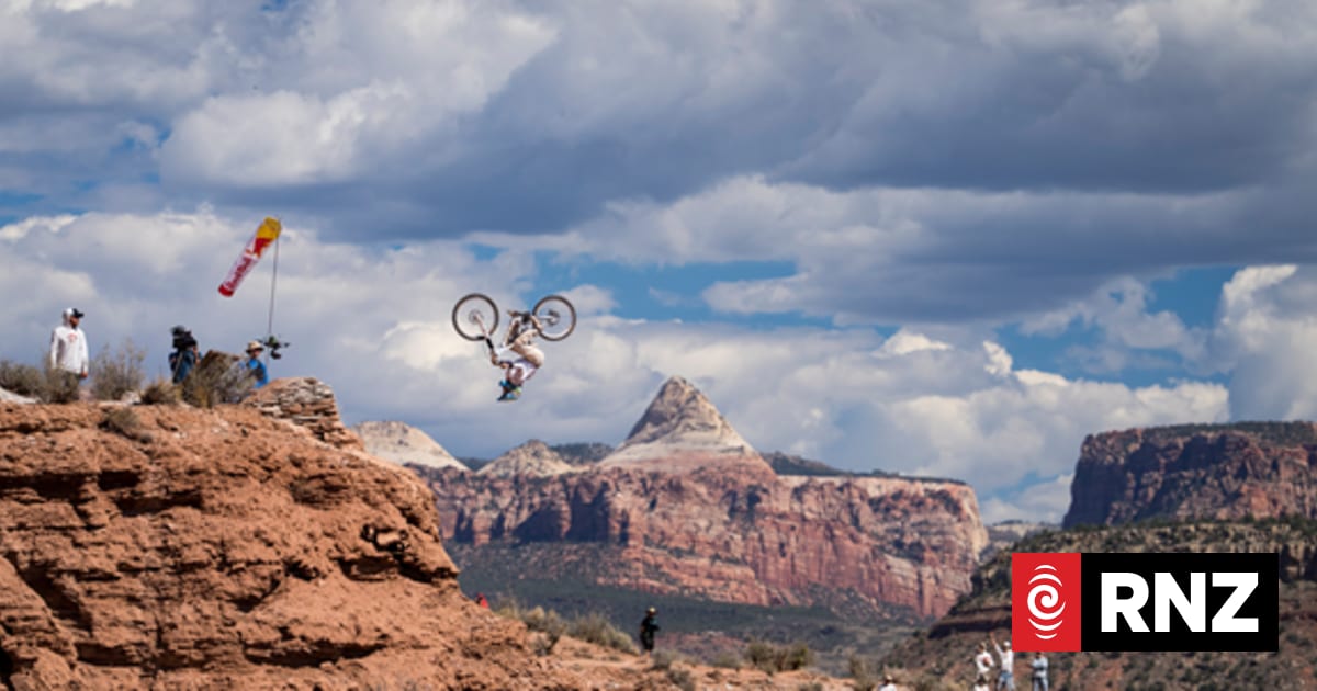 Rotorua's Robin Goomes again makes history at Red Bull Rampage mountain biking event